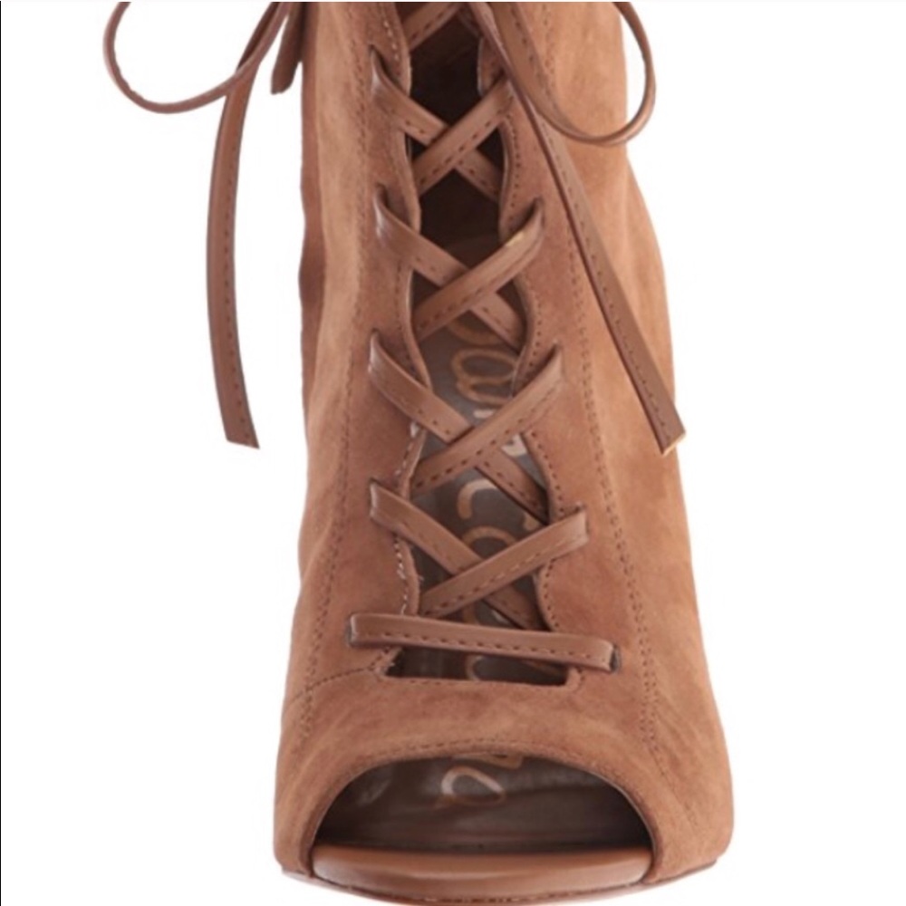 Sam Edelman Suede Leather peep toe boots - Picture 2 of 8